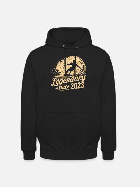 Legendary since 2023 Birthday Surfer - Unisex Hoodie - black