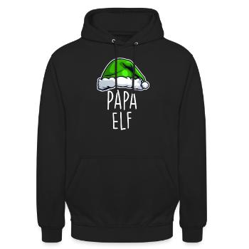 Papa lutin - Sweat-shirt à capuche unisexe - noir - Devant - Alina (178cm) & Michal (187cm)