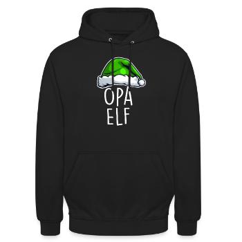 Papy Elfe - Sweat-shirt à capuche unisexe - noir - Devant - Alina (178cm) & Michal (187cm)