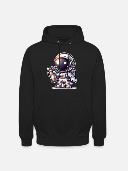 Graffiti Sprayer Astronaut - Unisex Hoodie - black