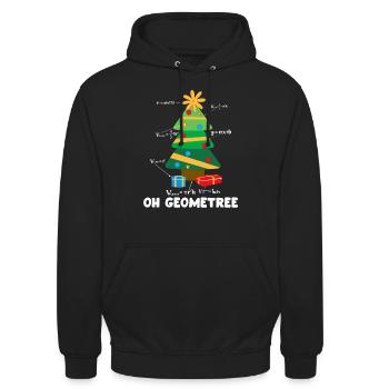 Weihnachten Geometrie Weihnachtsbaum und Mathe - Unisex Hoodie - Schwarz - Vorne - Alina (178cm) & Michal (187cm)