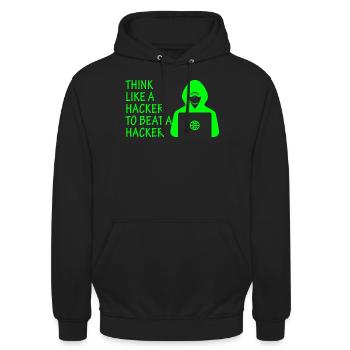 Cybersicherheitsexpertise von ethischen Hackern - Unisex Hoodie - Schwarz - Vorne - Alina (178cm) & Michal (187cm)