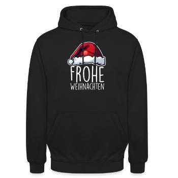 Joyeux Noël - Sweat-shirt à capuche unisexe - noir - Devant - Alina (178cm) & Michal (187cm)