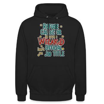Refuse collector Wizard - Unisex Hoodie - Schwarz - Vorne - Alina (178cm) & Michal (187cm)