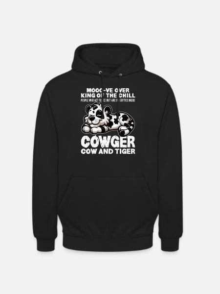 MOOO-VE YLI KING OF THE CHILL - LEHMÄ JA TIIKERI - Unisex-huppari - musta