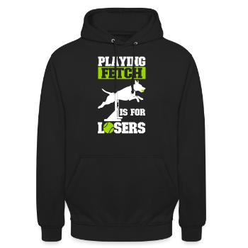 Flyball Dog Sports - Unisex Hoodie - black - Front - Alina (178cm) & Michal (187cm)