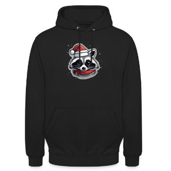 Raton laveur - Sweat-shirt à capuche unisexe - noir - Devant - Alina (178cm) & Michal (187cm)