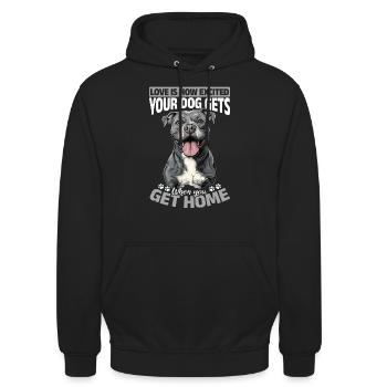 Pitbull Terrier Dog Owner - Unisex Hoodie - Schwarz - Vorne - Alina (178cm) & Michal (187cm)