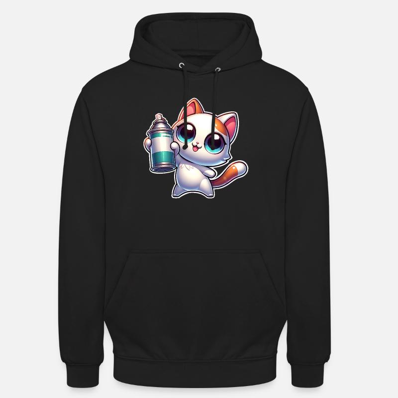 Chat Spray Peut Graffiti - Sweat-shirt à capuche unisexe - noir