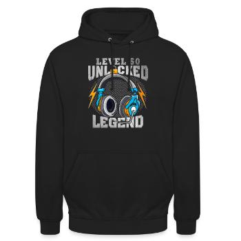 Chemise d’anniversaire de 60 ans Gamer Gamer 60. - Sweat-shirt à capuche unisexe - noir - Devant - Alina (178cm) & Michal (187cm)