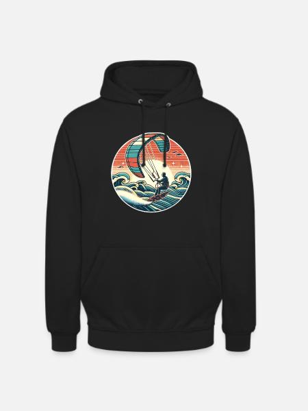 Kitesurf Kitesurfer Kiteboard - Sweat-shirt à capuche unisexe - noir