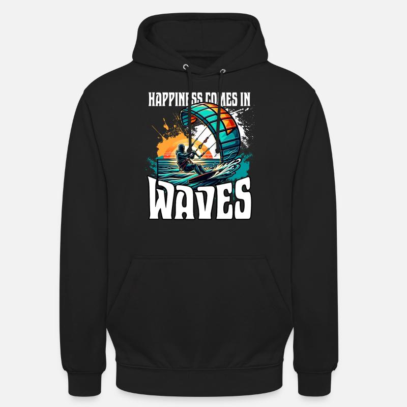 Kitesurf Kitesurfer Kiteboard - Sweat-shirt à capuche unisexe - noir