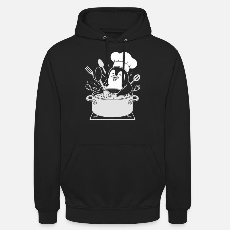 Cuisine Pingouin Chef Hat Fun - Sweat-shirt à capuche unisexe - noir