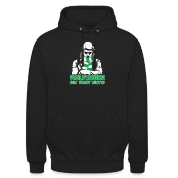 Wolfsburg und sonst nichts - Unisex Hoodie - Schwarz - Vorne - Alina (178cm) & Michal (187cm)