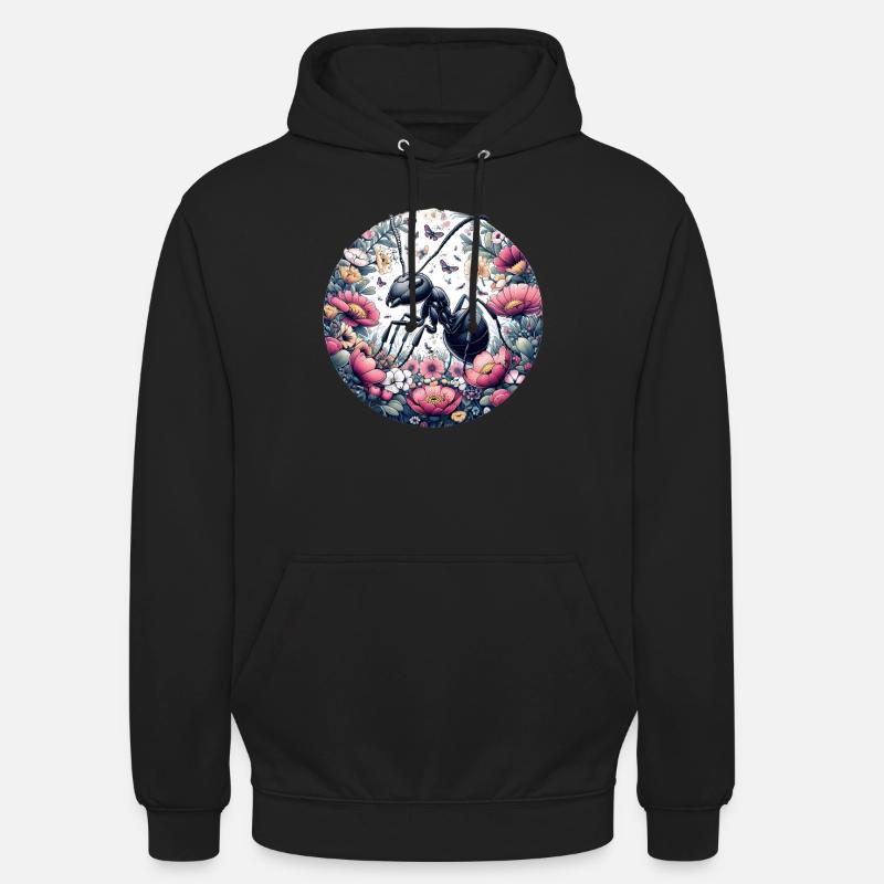 Fleurs de fourmis - Sweat-shirt à capuche unisexe - noir