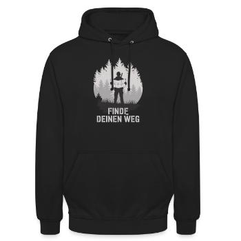 Finde Deinen Weg Survival - Unisex Hoodie - Schwarz - Vorne - Alina (178cm) & Michal (187cm)