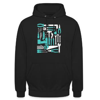 Screwdriver Hobbyist Handyman DIY Tool - Unisex Hoodie - black - Front - Alina (178cm) & Michal (187cm)