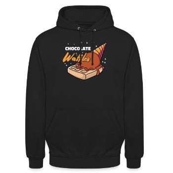 Schokoladenwaffeln Sirup Frühstückswaffeln - Unisex Hoodie - Schwarz - Vorne - Alina (178cm) & Michal (187cm)