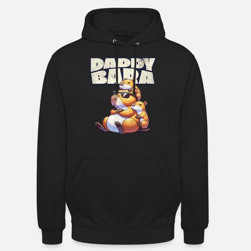 Daddybara Capybara Père Papa - Sweat-shirt à capuche unisexe - noir