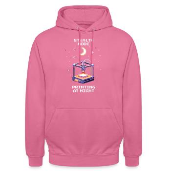 Stealth Mode: Night Printing | 3D Printing Print Bed - Unisex Hoodie - pink - Front - Alina (178cm) & Michal (187cm)