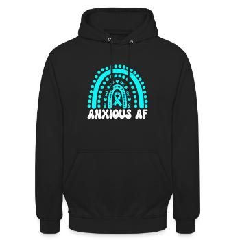 Anxiety disorder Anxiety disorder - Unisex Hoodie - black - Front - Alina (178cm) & Michal (187cm)