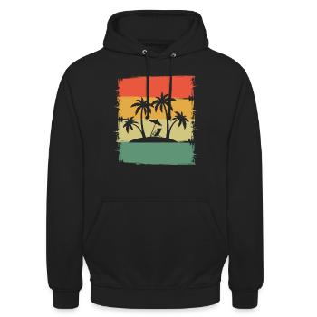Voyage de vacances à Palm Island - Sweat-shirt à capuche unisexe - noir - Devant - Alina (178cm) & Michal (187cm)