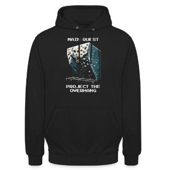 Project: Overhang | Bouldering Pixel Art - Unisex Hoodie - black - Front - Alina (178cm) & Michal (187cm)