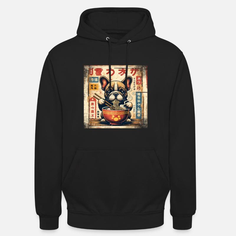 Ramen bouledogue français - Sweat-shirt à capuche unisexe - noir
