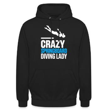 Kunstspringen Turmspringer Sprungbrett - Unisex Hoodie - Schwarz - Vorne - Alina (178cm) & Michal (187cm)