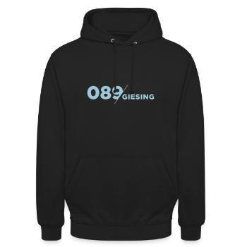 089 München Giesing ist mein Viertel - Unisex Hoodie - Schwarz - Vorne - Alina (178cm) & Michal (187cm)