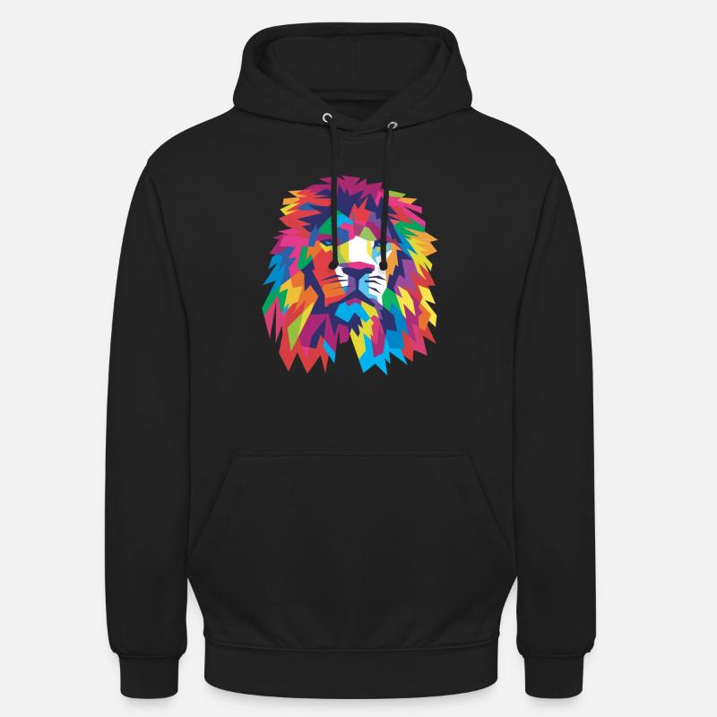 Tête de lion - Sweat-shirt à capuche unisexe - noir