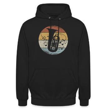 Tuba Tubist Orchester Musiker Blasmusik - Unisex Hoodie - Schwarz - Vorne - Alina (178cm) & Michal (187cm)