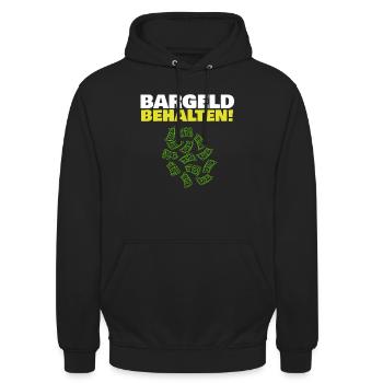 Bargeld behalten Freiheit Geld System Abschaffung - Unisex Hoodie - Schwarz - Vorne - Alina (178cm) & Michal (187cm)