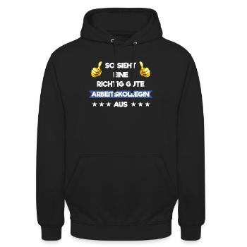 Arbeitskollegin, Kollegin - Unisex Hoodie - Schwarz - Vorne - Alina (178cm) & Michal (187cm)