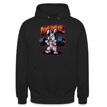 Gym Pumpernickel | Pumper | Fitness Bodybuilding - Unisex Hoodie - Schwarz - Vorne - Alina (178cm) & Michal (187cm)