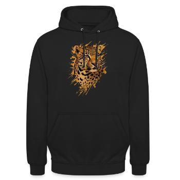 Leopard | Leopades - Unisex Hoodie - black - Front - Alina (178cm) & Michal (187cm)