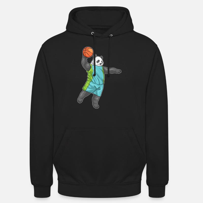Panda Basketteur Basketteur - Sweat-shirt à capuche unisexe - noir