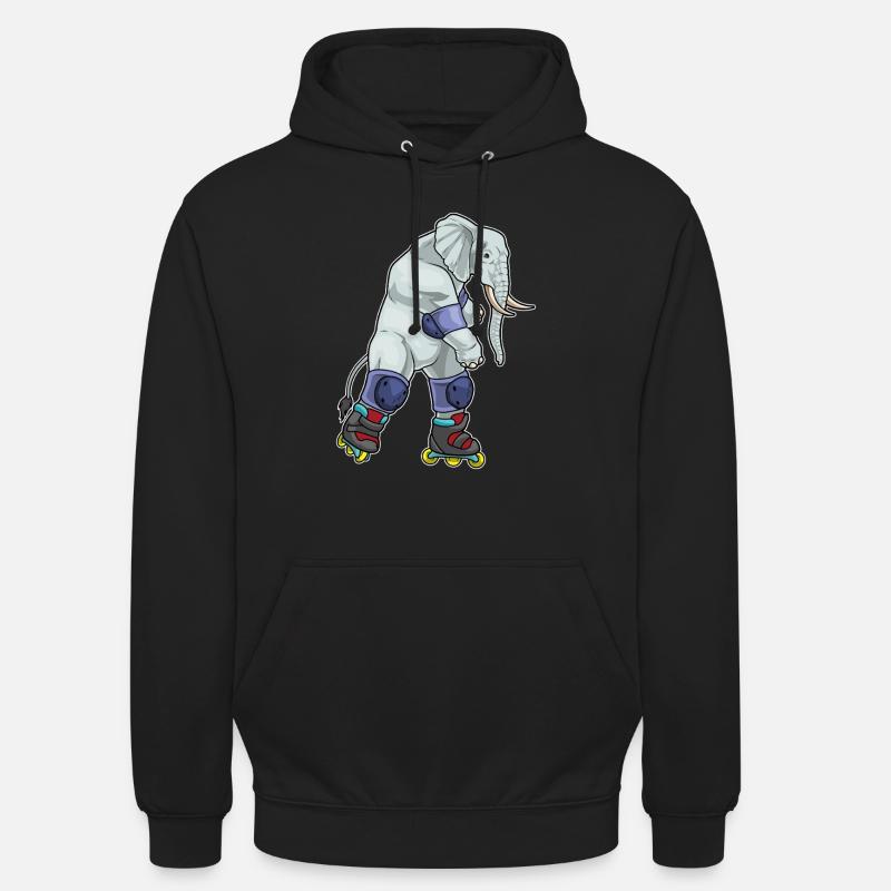 Elefant Inline skating Inline skates - Unisex Hoodie - Schwarz