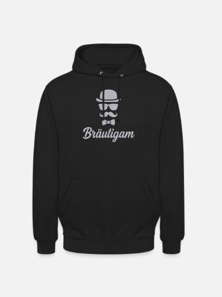 Bräutigam JGA Hut Schnurrbart - Unisex Hoodie - Schwarz