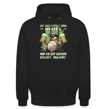 So besoffen wie heute Faultier | Sloth | Bier - Unisex Hoodie - Schwarz - Vorne - Alina (178cm) & Michal (187cm)
