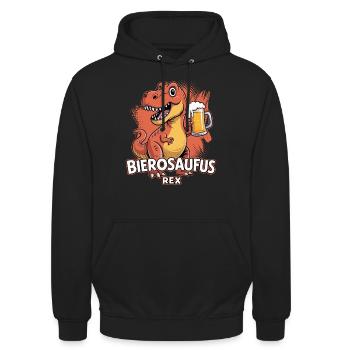 Beer Time | Bierosaufus Rex Dinosaurier | Bier - Unisex Hoodie - Schwarz - Vorne - Alina (178cm) & Michal (187cm)