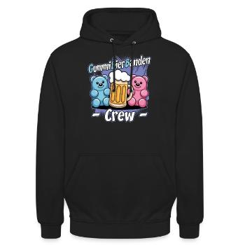 GummiBierBanden Crew | Beer Time | Bier - Unisex Hoodie - Schwarz - Vorne - Alina (178cm) & Michal (187cm)