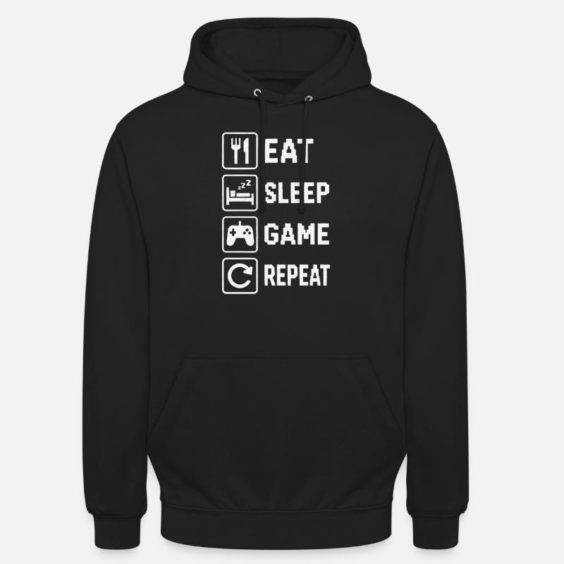 Eat Sleep Game Repeat - Unisex Hoodie - black
