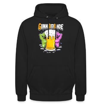 GummiBierBande | Beer Time | Bier - Unisex Hoodie - Schwarz - Vorne - Alina (178cm) & Michal (187cm)