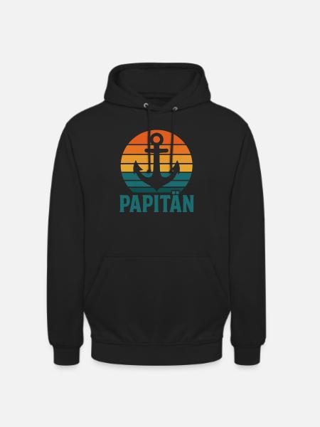 Papitän – The cool daddy captain - Unisex Hoodie - black