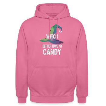 Witch Better Have My Candy - Funny Halloween - Unisex Hoodie - pink - Front - Alina (178cm) & Michal (187cm)