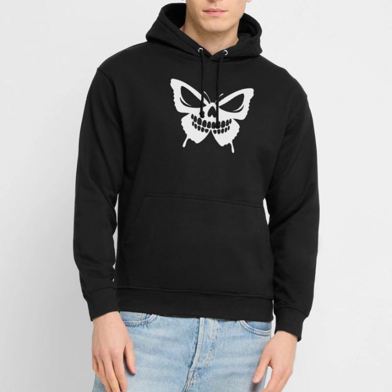 Conception complexe de crâne de papillon Sweat-shirt à capuche unisexe