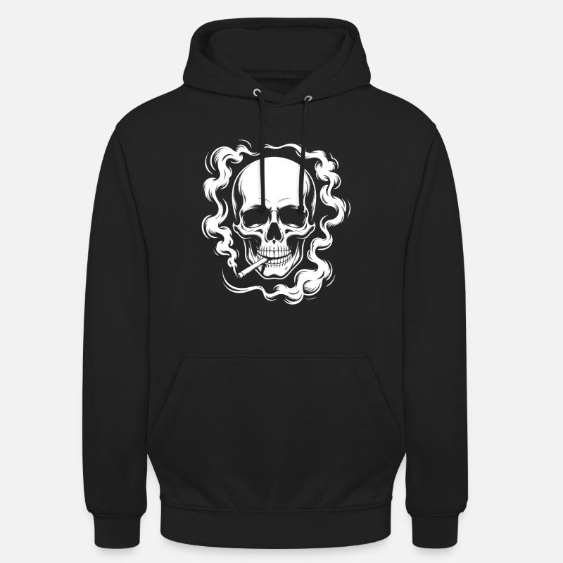 Conception du crâne fumant - Sweat-shirt à capuche unisexe - noir