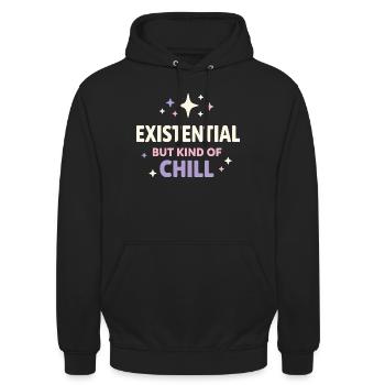 Existenzieller Humor, Nihilismus, Humor, - Unisex Hoodie - Schwarz - Vorne - Alina (178cm) & Michal (187cm)