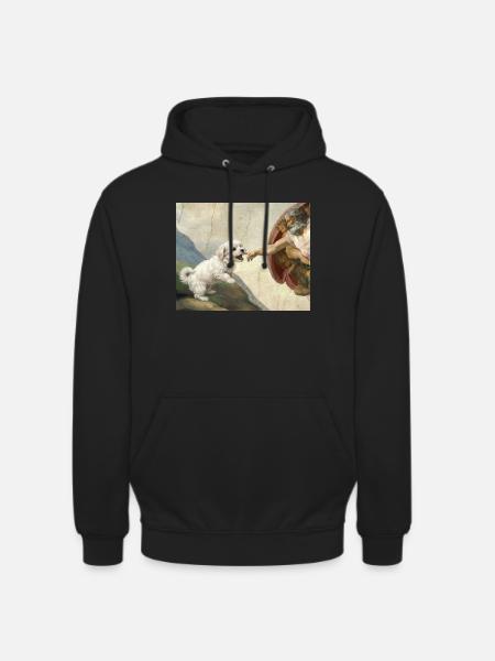 Dog God Hand Maltese Dogs meme - Unisex Hoodie - black